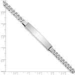 14K White Gold Polished Solid Chain/Solid Plate Flat Curb Link Plate ID Bracelet view