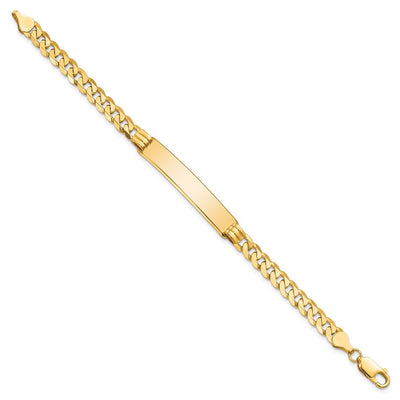 14K Polished Solid Chain/Solid Plate Curb Link 38x7.5mm Plate ID Bracelet