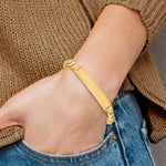 14K Polished Solid Chain/Solid Plate Curb Link 38x7. Plate ID Bracelet view