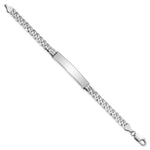 14K White Gold Polished Solid Chain/Solid Plate Flat Curb Link 38.5x7. Plate ID Bracelet view