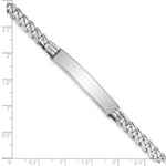 14K White Gold Polished Solid Chain/Solid Plate Flat Curb Link 38.5x7. Plate ID Bracelet view