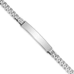 14K White Gold Polished Solid Chain/Solid Plate Flat Curb Link 38.5x7. Plate ID Bracelet view