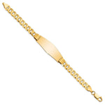 14K Polished Solid Chain/Solid Plate Curb Link Soft Diamond Shape Plate ID Bracelet, 7 x 14mm (5C-7) view