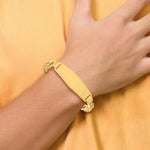 14K Polished Solid Chain/Solid Plate Curb Link Soft Diamond Shape Plate ID Bracelet, 7 x 14mm view