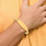 14K Polished Solid Chain/Solid Plate Curb Link Soft Diamond Shape Plate ID Bracelet, 7 x 14mm (5C-7) view