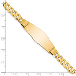 14K Polished Solid Chain/Solid Plate Curb Link Soft Diamond Shape Plate ID Bracelet, 7 x 14mm (5C-7) view