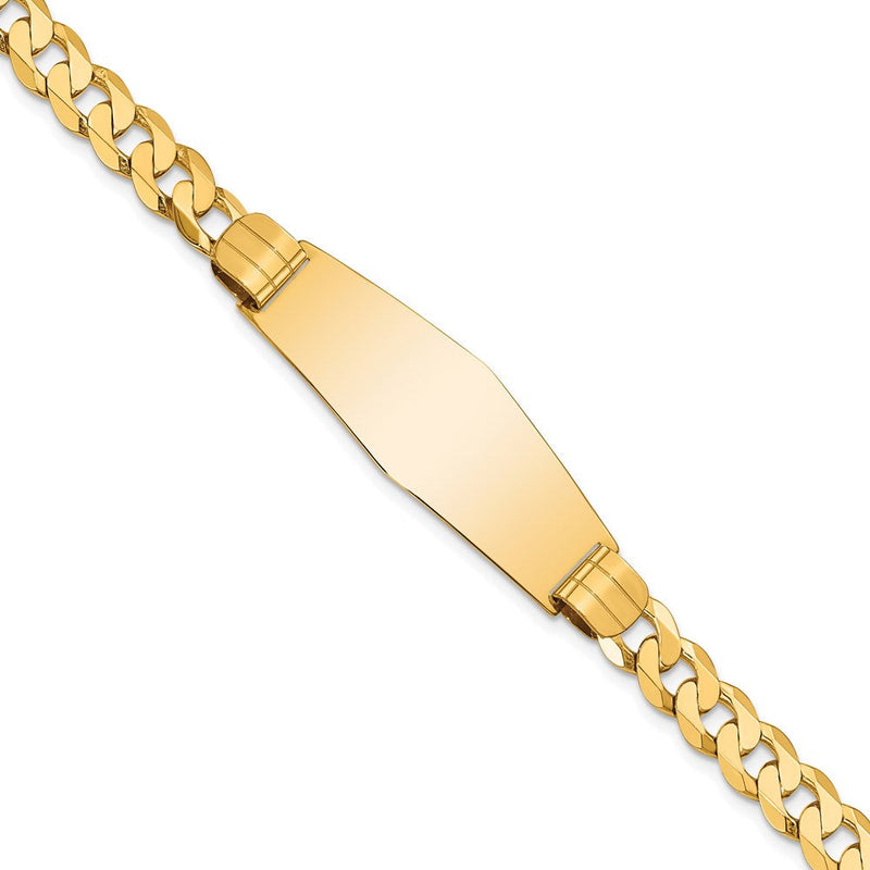 14K gold curb link plate ID bracelet
