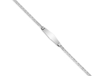 14K white gold anchor link anchor ID bracelet, alternate view