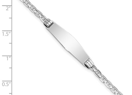 14K white gold anchor link anchor ID bracelet, another view