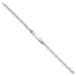 14K White Gold Polished Solid Chain/Solid Plate Anchor Link 25.5x4. Plate ID Bracelet, 7 x 4.8mm view
