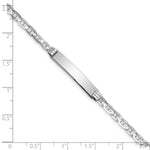 14K White Gold Polished Solid Chain/Solid Plate Anchor Link 25.5x4. Plate ID Bracelet, 7 x 4.8mm view