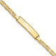 14K Polished Solid Chain/Solid Plate Anchor Link 19.5x4.5mm Plate ID Bracelet