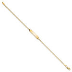 14K Polished Solid Chain/Solid Plate Flat Curb Link 19.5x3.5mm Plate ID Bracelet view