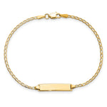 14K Polished Solid Chain/Solid Plate Flat Curb Link 19.5x3.5mm Plate ID Bracelet view