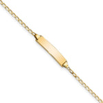 14K Polished Solid Chain/Solid Plate Flat Curb Link 19.5x3.5mm Plate ID Bracelet view