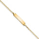 14K Polished Solid Chain/Solid Plate Flat Curb Link 19.5x3.5mm Plate ID Bracelet