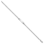 14K White Gold Polished Solid Chain/Solid Plate Flat Curb Link 19.5x4.3mm Plate ID Bracelet view