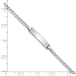 14K White Gold Polished Solid Chain/Solid Plate Flat Curb Link 19.5x4.3mm Plate ID Bracelet view