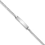 14K White Gold Polished Solid Chain/Solid Plate Flat Curb Link 19.5x4.3mm Plate ID Bracelet view