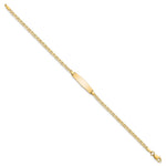 14K Polished Solid Chain/Solid Plate Flat Anchor Link Soft Diamond Shape 19.5x5.2mm Plate ID Bracelet view
