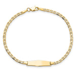 14K Polished Solid Chain/Solid Plate Flat Anchor Link Soft Diamond Shape 19.5x5.2mm Plate ID Bracelet view