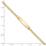14K Polished Solid Chain/Solid Plate Flat Anchor Link Soft Diamond Shape 19.5x5.2mm Plate ID Bracelet view