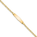 14K Polished Solid Chain/Solid Plate Flat Anchor Link Soft Diamond Shape 19.5x5.2mm Plate ID Bracelet view