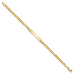 14K Polished Solid Chain/Solid Plate Flat Curb Link 26.5x5.5mm Plate ID Bracelet view