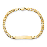 14K Polished Solid Chain/Solid Plate Flat Curb Link 26.5x5.5mm Plate ID Bracelet view