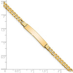 14K Polished Solid Chain/Solid Plate Flat Curb Link 26.5x5.5mm Plate ID Bracelet view