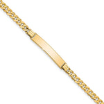 14K Polished Solid Chain/Solid Plate Flat Curb Link 26.5x5.5mm Plate ID Bracelet view