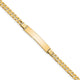 14K Polished Solid Chain/Solid Plate Flat Curb Link 26.5x5.5mm Plate ID Bracelet