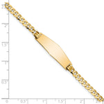 14K Polished Solid Chain/Solid Plate Flat Curb Link Soft Diamond Shape 28x9. Plate ID Bracelet, 7 x 9.8mm view
