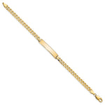 14K Polished Solid Chain/Solid Plate Flat Curb Link 32.5x6.5mm Plate ID Bracelet view