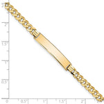 14K Polished Solid Chain/Solid Plate Flat Curb Link 32.5x6.5mm Plate ID Bracelet view