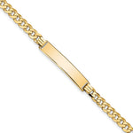 14K Polished Solid Chain/Solid Plate Flat Curb Link 32.5x6.5mm Plate ID Bracelet view