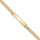 14K Polished Solid Chain/Solid Plate Flat Curb Link 32.5x6.5mm Plate ID Bracelet