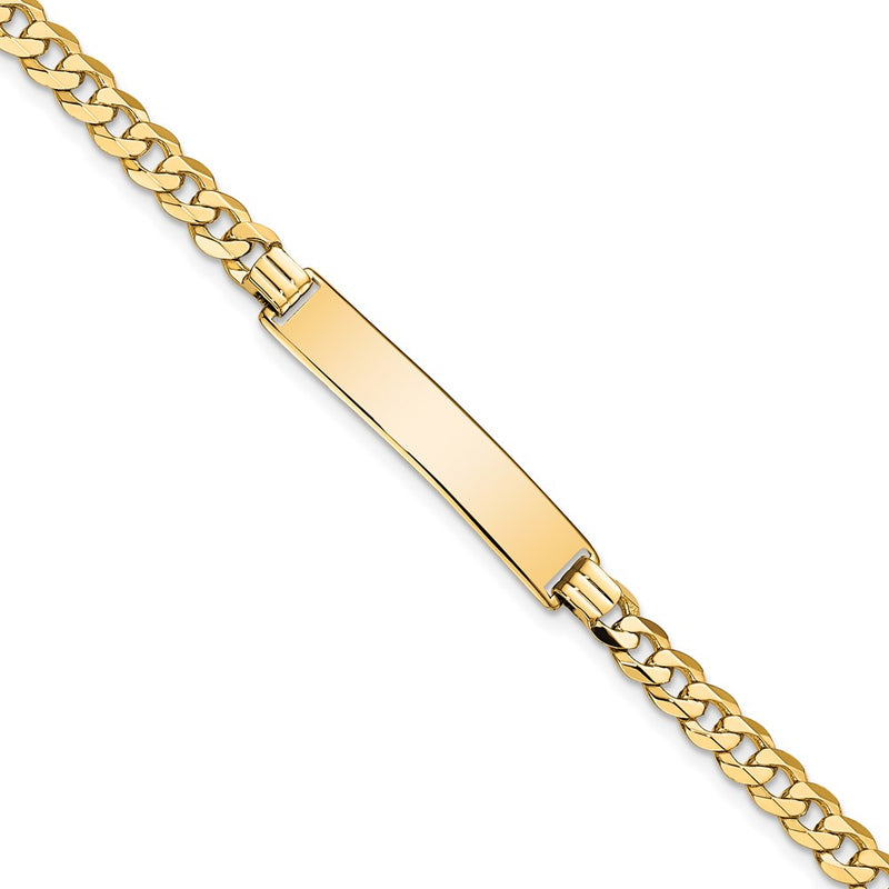 14K gold curb link plate ID bracelet