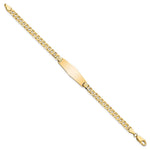 14K Polished Solid Chain/Solid Plate Flat Curb Link Soft Diamond Shape 28x9.3mm Plate ID Bracelet, 8 x 9.3mm view