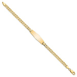 14K Polished Solid Chain/Solid Plate Flat Curb Link Soft Diamond Shape 28x9. Plate ID Bracelet, 7 x 9.3mm view