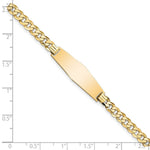 14K Polished Solid Chain/Solid Plate Flat Curb Link Soft Diamond Shape 28x9. Plate ID Bracelet, 7 x 9.3mm view