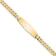 14K Polished Solid Chain/Solid Plate Flat Curb Link Soft Diamond Shape 28x9.3mm Plate ID Bracelet, 8 x 9.3mm