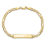 14K Polished Solid Chain/Solid Plate Flat Figaro Link 32.5x6.2mm Plate ID Bracelet view