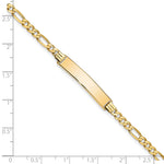 14K Polished Solid Chain/Solid Plate Flat Figaro Link 32.5x6.2mm Plate ID Bracelet view