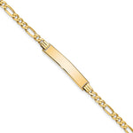 14K Polished Solid Chain/Solid Plate Flat Figaro Link 32.5x6.2mm Plate ID Bracelet view