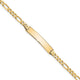 14K Polished Solid Chain/Solid Plate Flat Figaro Link 32.5x6.2mm Plate ID Bracelet