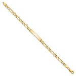 14K Polished Solid Chain/Solid Plate Flat Figaro Link 27.5x5. Plate ID Bracelet view