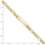 14K Polished Solid Chain/Solid Plate Flat Figaro Link 27.5x5. Plate ID Bracelet view