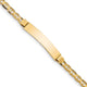 14K Polished Solid Chain/Solid Plate Anchor Link Plate ID Bracelet