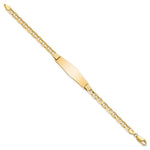 14K Polished Solid Chain/Solid Plate Anchor Link Soft Diamond Shape 33x9. Plate ID Bracelet, 7 x 9.8mm view